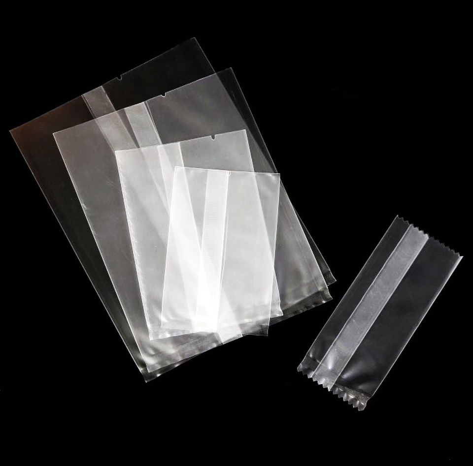 Transparente Plastikbeutel mit Mittelsiegel für Süßigkeiten, Kuchen, Eiscreme