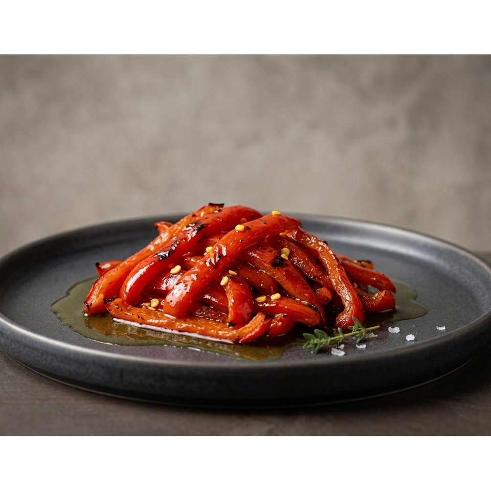 Rote Paprika Salat in der Dose – Veganer Gemüsesalat für Meal Prep