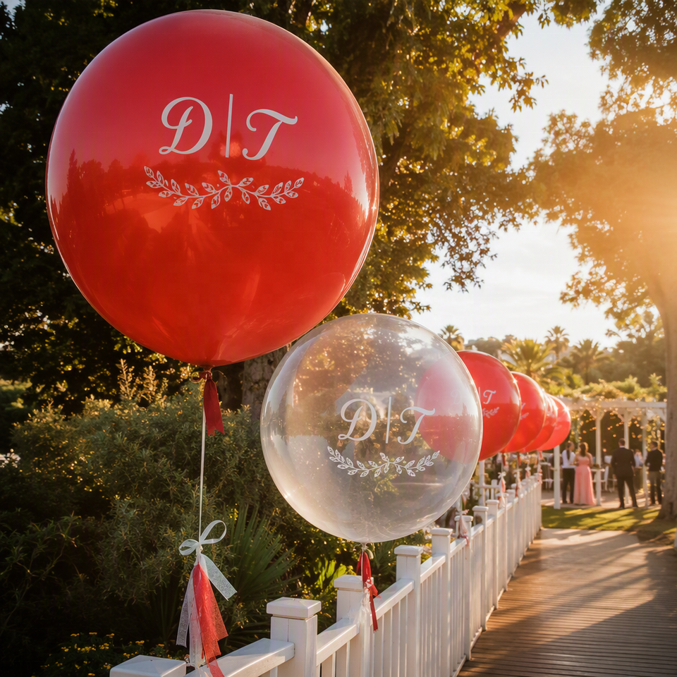 Riesen-Luftballon 90 cm Transparent mit individuellem Logo-Druck