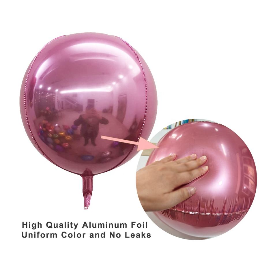 4D Folienballons 18 Zoll – Metallic, Blau, Roségold, Silber