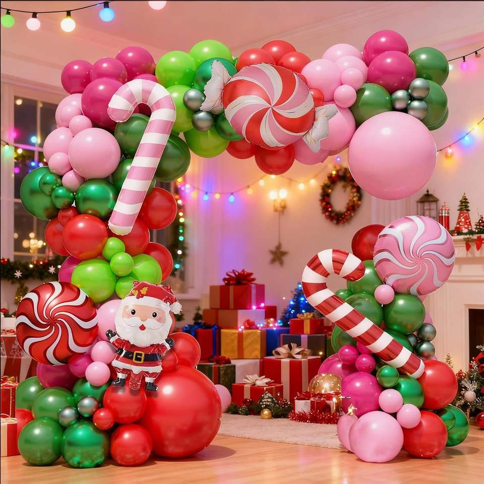 Weihnachts-Ballonbogen-Set mit Folienballons für Partydekoration