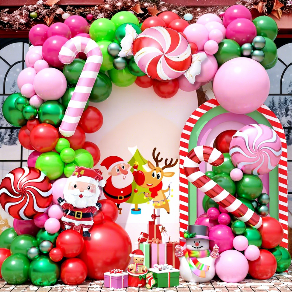 Weihnachts-Ballonbogen-Set mit Folienballons für Partydekoration