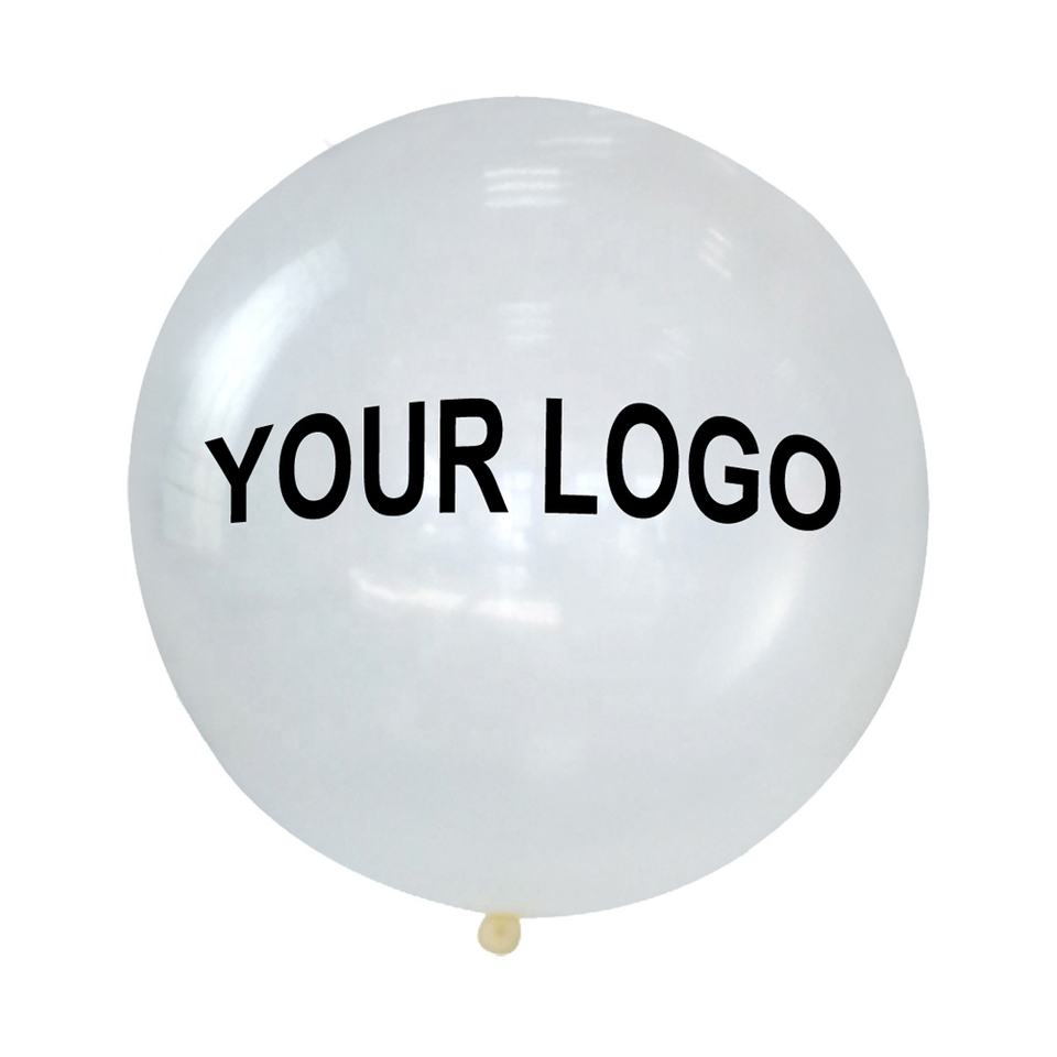 Riesen-Luftballon 90 cm Transparent mit individuellem Logo-Druck