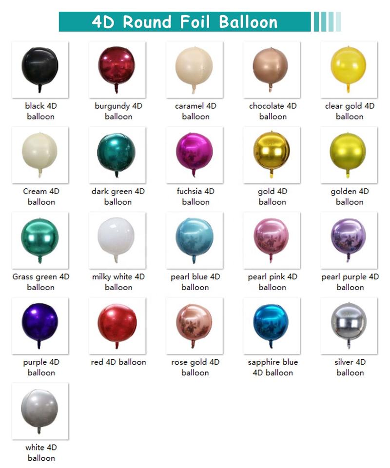 4D Folienballons 18 Zoll – Metallic, Blau, Roségold, Silber