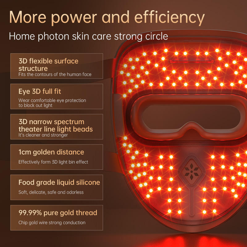 9D Silikon-LED-Gesichtsmaske: Rotlicht-Therapie für Anti-Aging & Akne