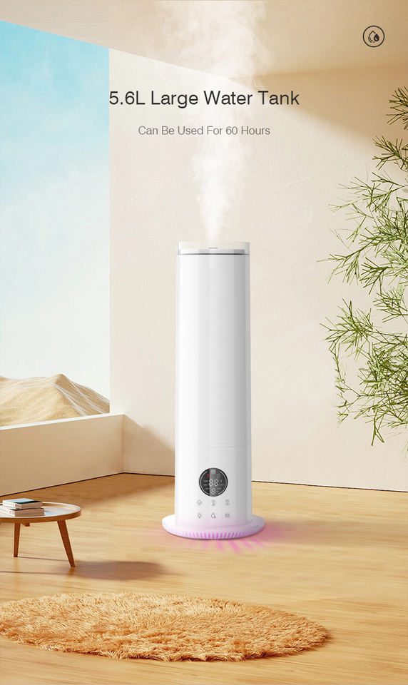 RUNAL Ultraschall-Luftbefeuchter 5,6L mit Fernbedienung & LED