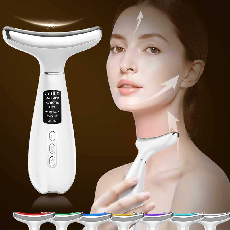 5-in-1 Gesichtsmassagegerät mit EMS, Vibration & 7-Farben-Licht