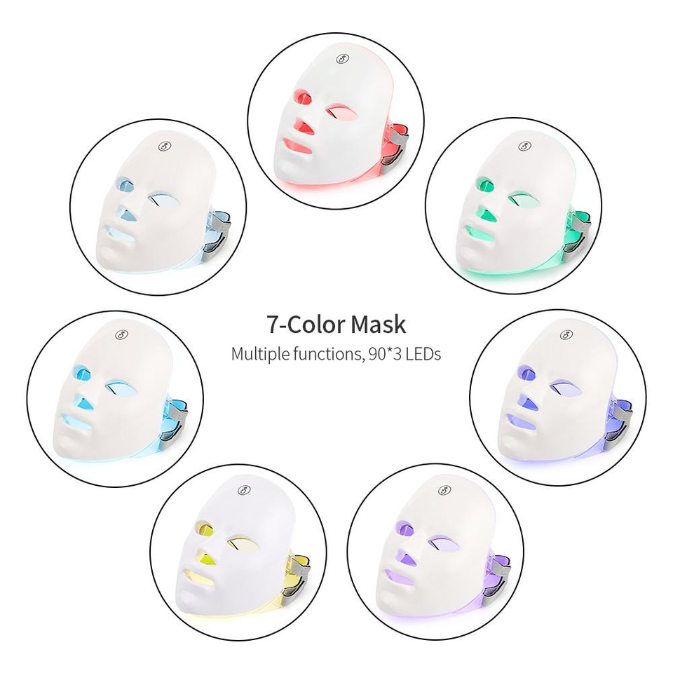 Kabellose LED-Gesichtsmaske mit 7 Farben für professionelle Hautpflege