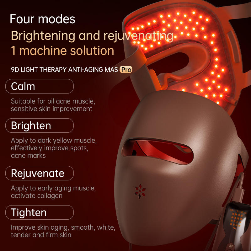 9D Silikon-LED-Gesichtsmaske: Rotlicht-Therapie für Anti-Aging & Akne