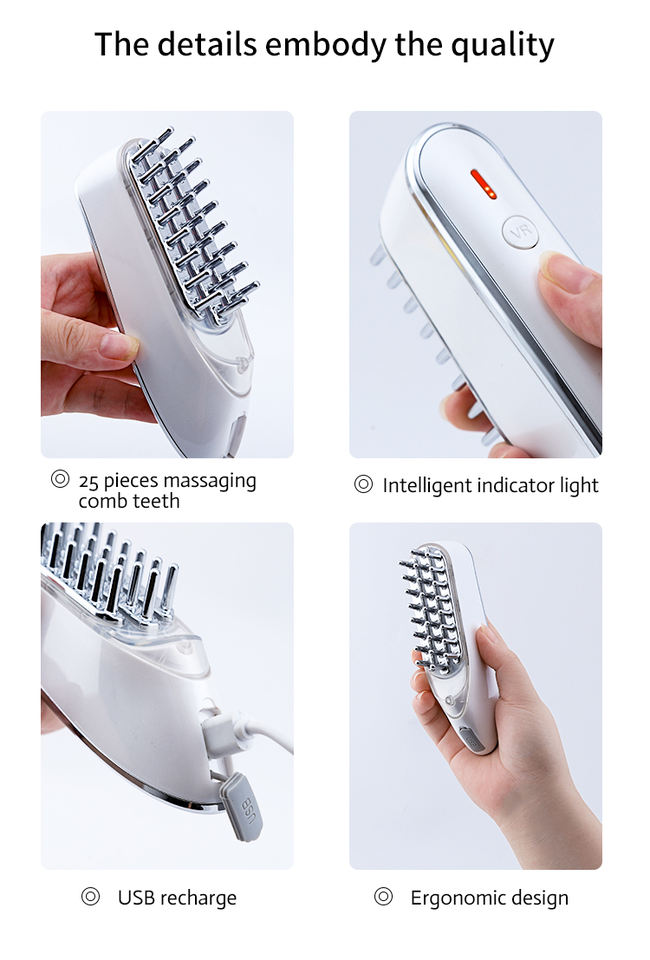 EMS-Kopfhautmassagegerät mit LED-Rotlicht & Vibration
