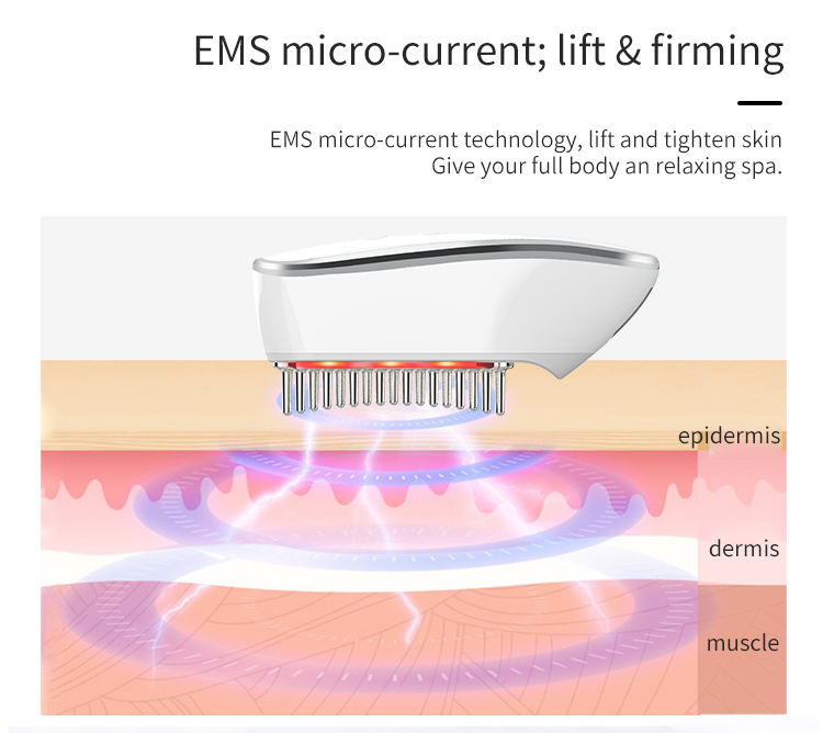 LED-Rotlicht-Haarbürste mit EMS & Vibration – Professionelle Haarpflege