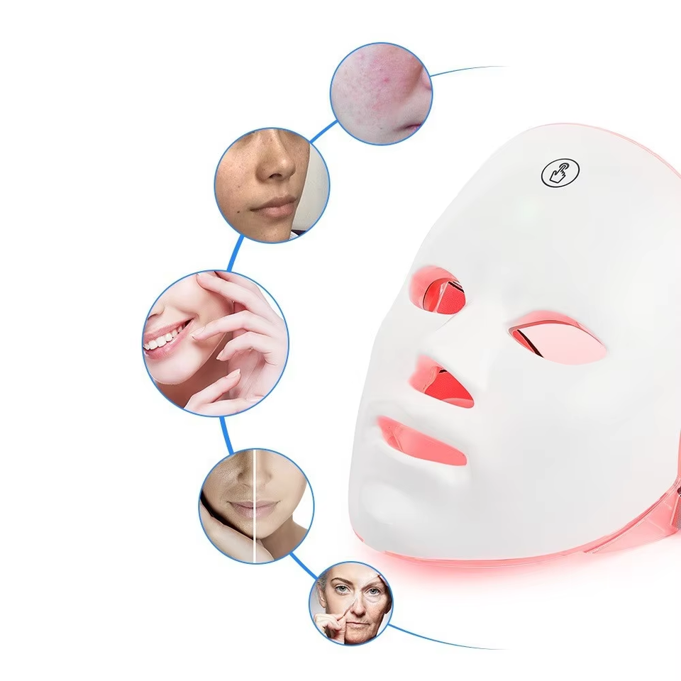 Kabellose LED-Gesichtsmaske mit 7 Farben für professionelle Hautpflege
