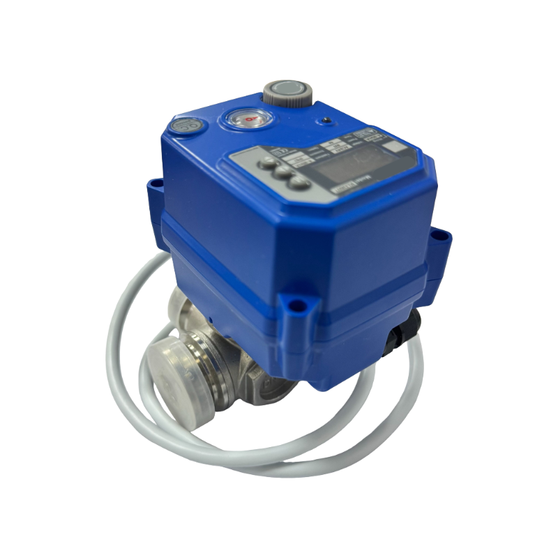 Vanne à bille motorisée 3 voies OEM avec raccord tri-clamp, 304/316, actionneur électrique