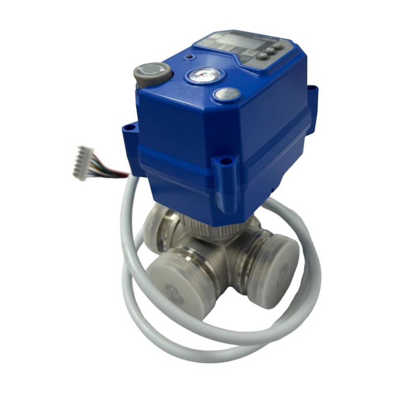 Vanne à bille motorisée 3 voies OEM avec raccord tri-clamp, 304/316, actionneur électrique