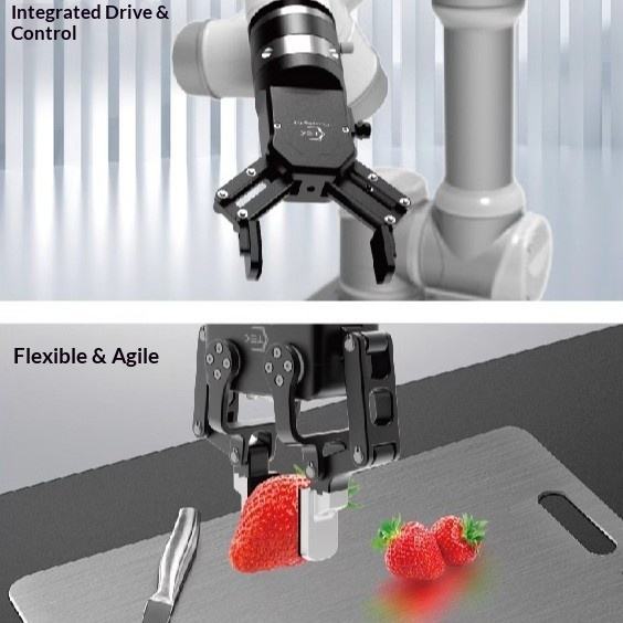 Pince électrique servo à trois doigts pour robots collaboratifs, contrôle de force, légère