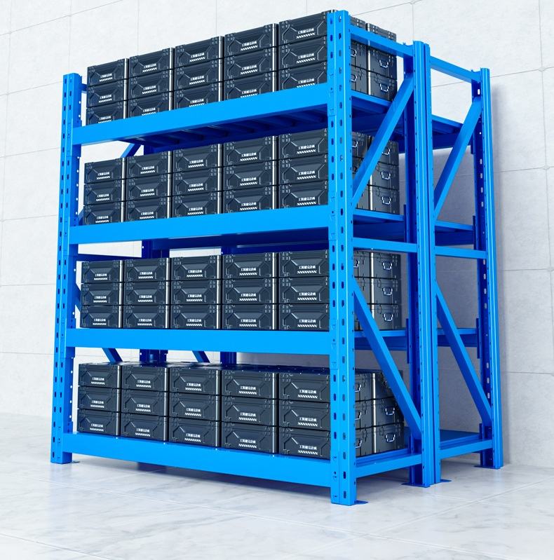 Étagère Métallique 4 Niveaux Heavy-Duty pour Entrepôt et Garage