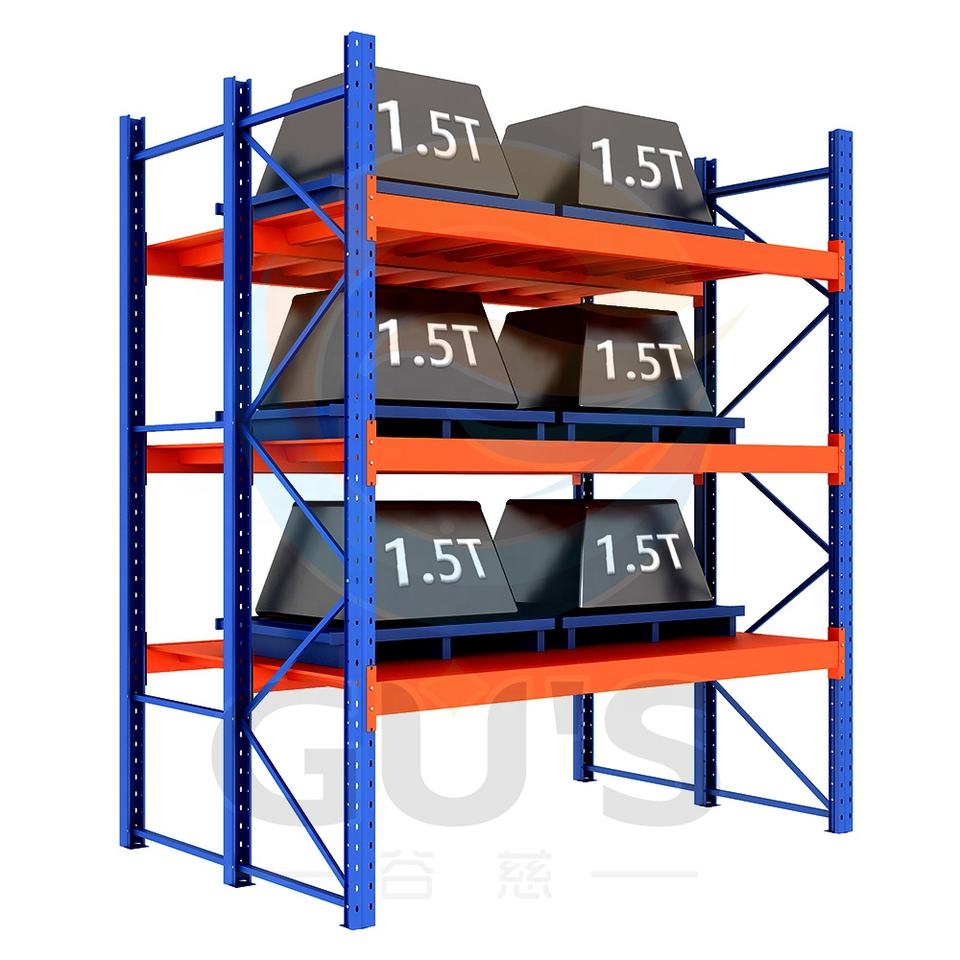 Rayonnage de Stockage Industriel en Acier Laminé à Froid, 3000LBS