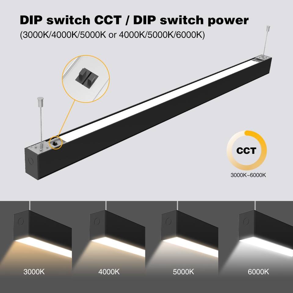 Luz LED Lineal de Aluminio 120 Lm/W Ángulo Ajustable ETL 5 Años IP44