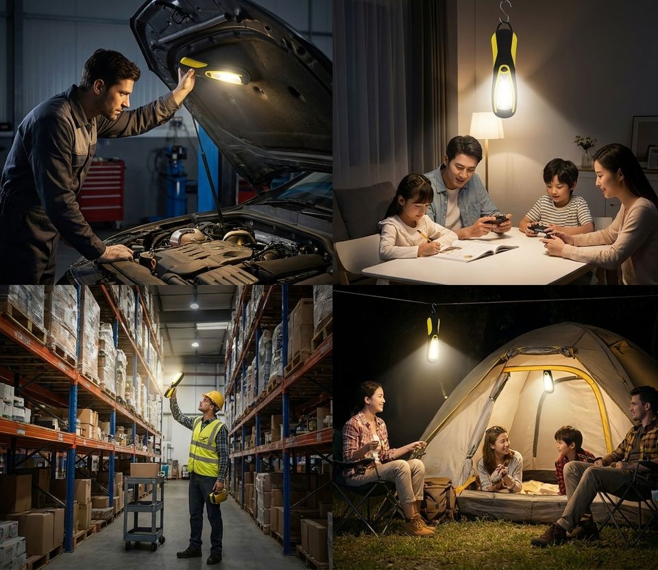 Luz de trabajo LED COB de 3W, magnética, impermeable IP65, con baterías AA