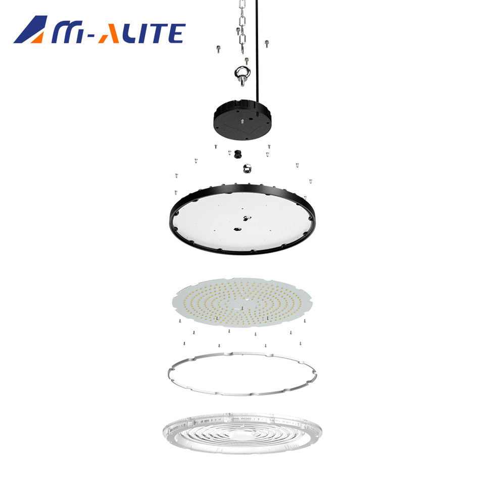 Luz LED UFO High Bay 100W/200W 110LM/W Aluminio IP65