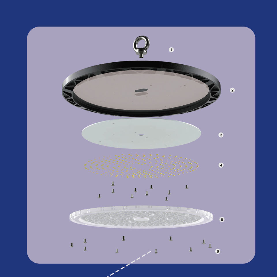 Luz LED UFO Industrial 100W/150W/200W para Almacén y Garaje