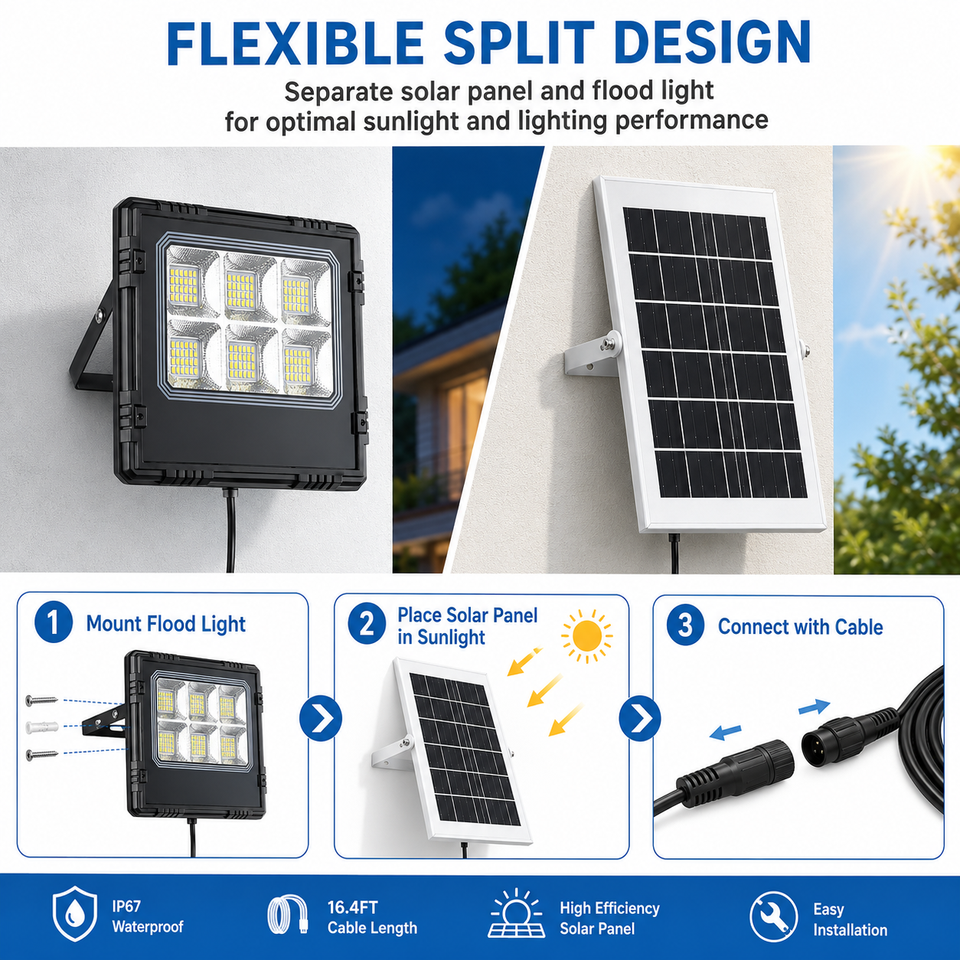 Luz Solar Exterior de Pared XG-T53 6W LED SMD IP44 Recargable