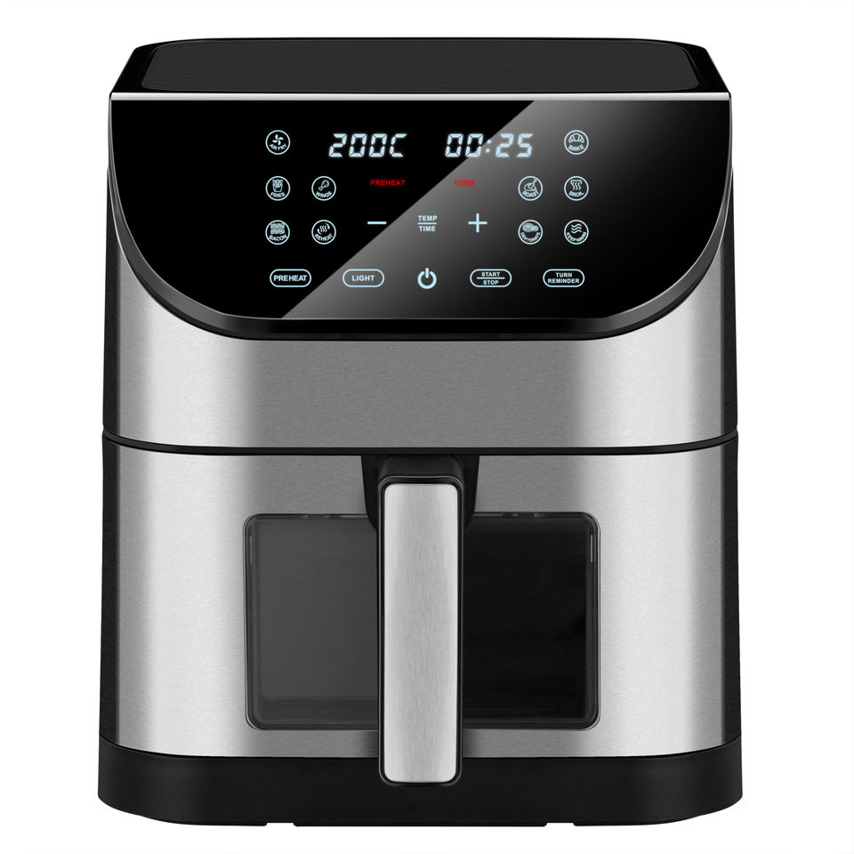 Freidora de Aire 1800W 8L con Pantalla Táctil para Cocina Comercial