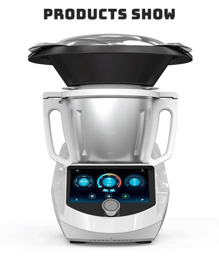 Robot de Cocina Eléctrico Ecológico en Acero Inoxidable con Control por App y Pantalla Táctil