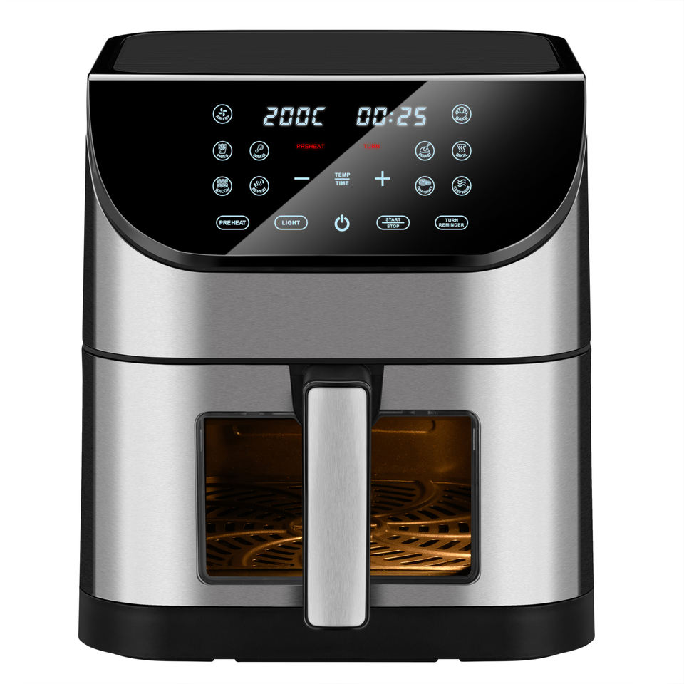 Freidora de Aire 1800W 8L con Pantalla Táctil para Cocina Comercial