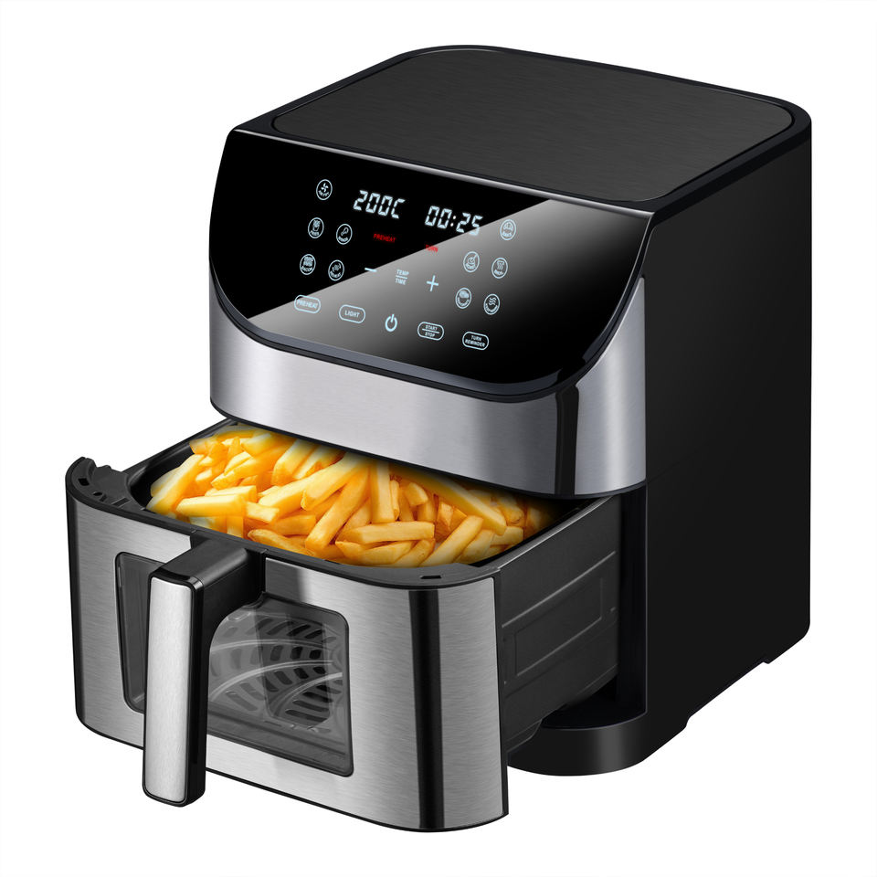 Freidora de Aire 1800W 8L con Pantalla Táctil para Cocina Comercial