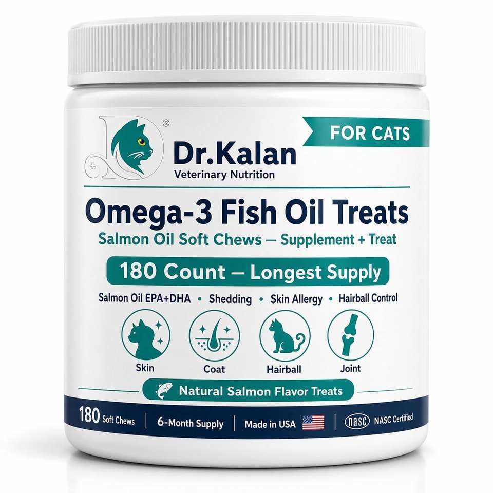 Suplemento de Aceite de Salmón Omega 3 para Gatos - 180 Unidades