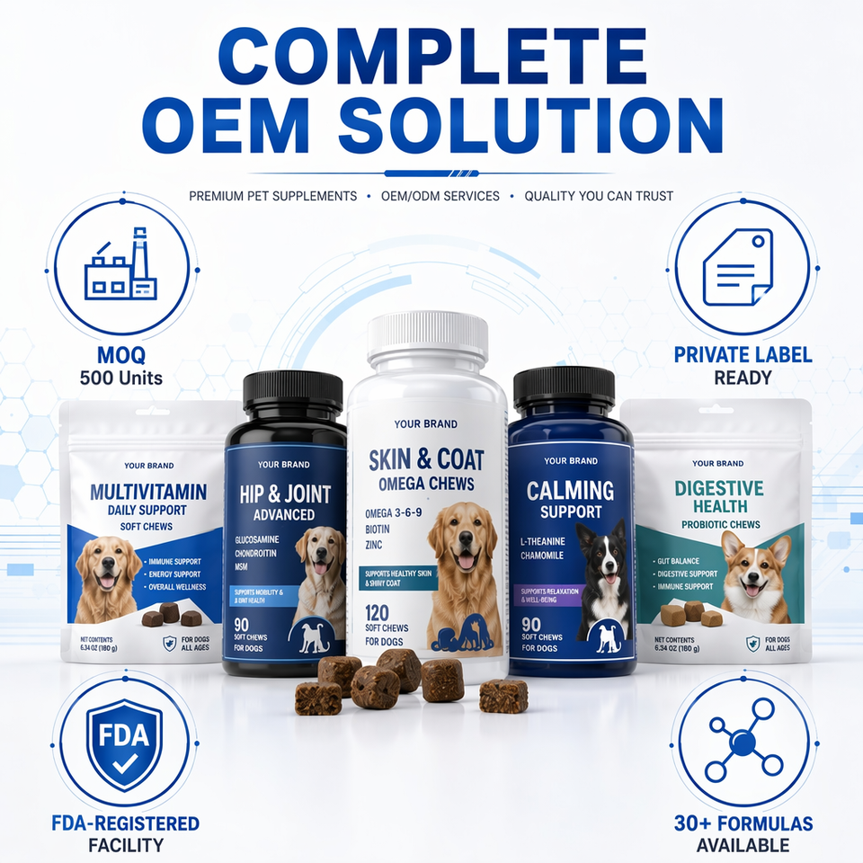 Omega-3 Líquido para Perros con EPA/DHA Alto - Salud de Piel, Articulaciones, Corazón y Cerebro - OEM/ODM