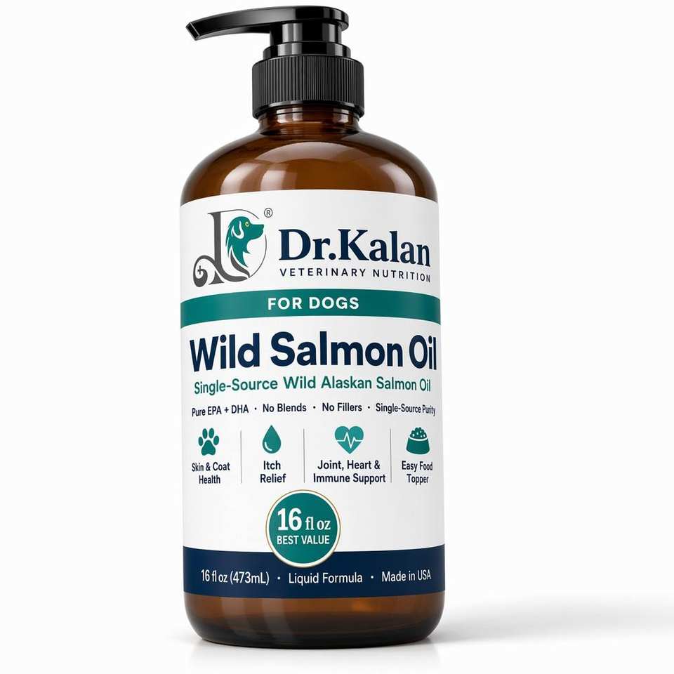 Aceite de Salmón Salvaje de Alaska 16oz para Mascotas - EPA, DHA, Omega-3