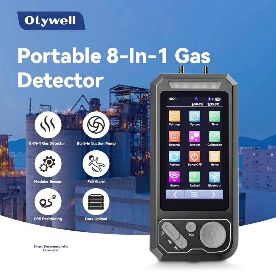 Analizador de Gases de Escape 8 en 1 con Bomba de Succión, Monitor de Gas Multi-Sensor Electroquímico