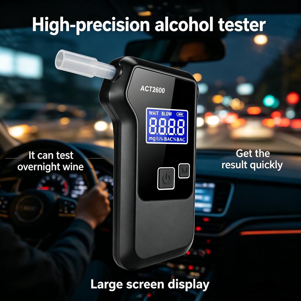 Alcoholímetro Digital con Sensor de Celdas de Combustible Certificado EN16280