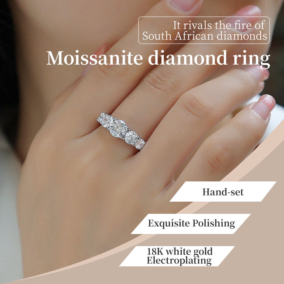 925シルバー モアサナイト リング ゴールドコーティング 婚約指輪 卸売