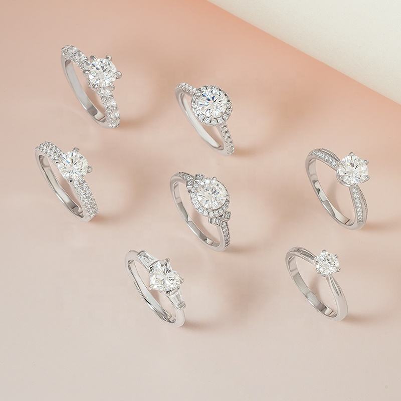 モアサナイトリング 1ct/2ct/3ct/5ct S925シルバー 婚約指輪 ハート＆スター レディース
