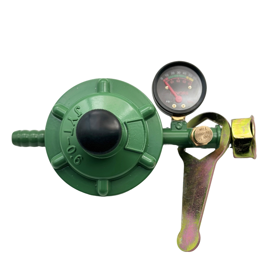 LPG用安全圧力調整器 アルミ合金製 メーター付き HF145B-H
