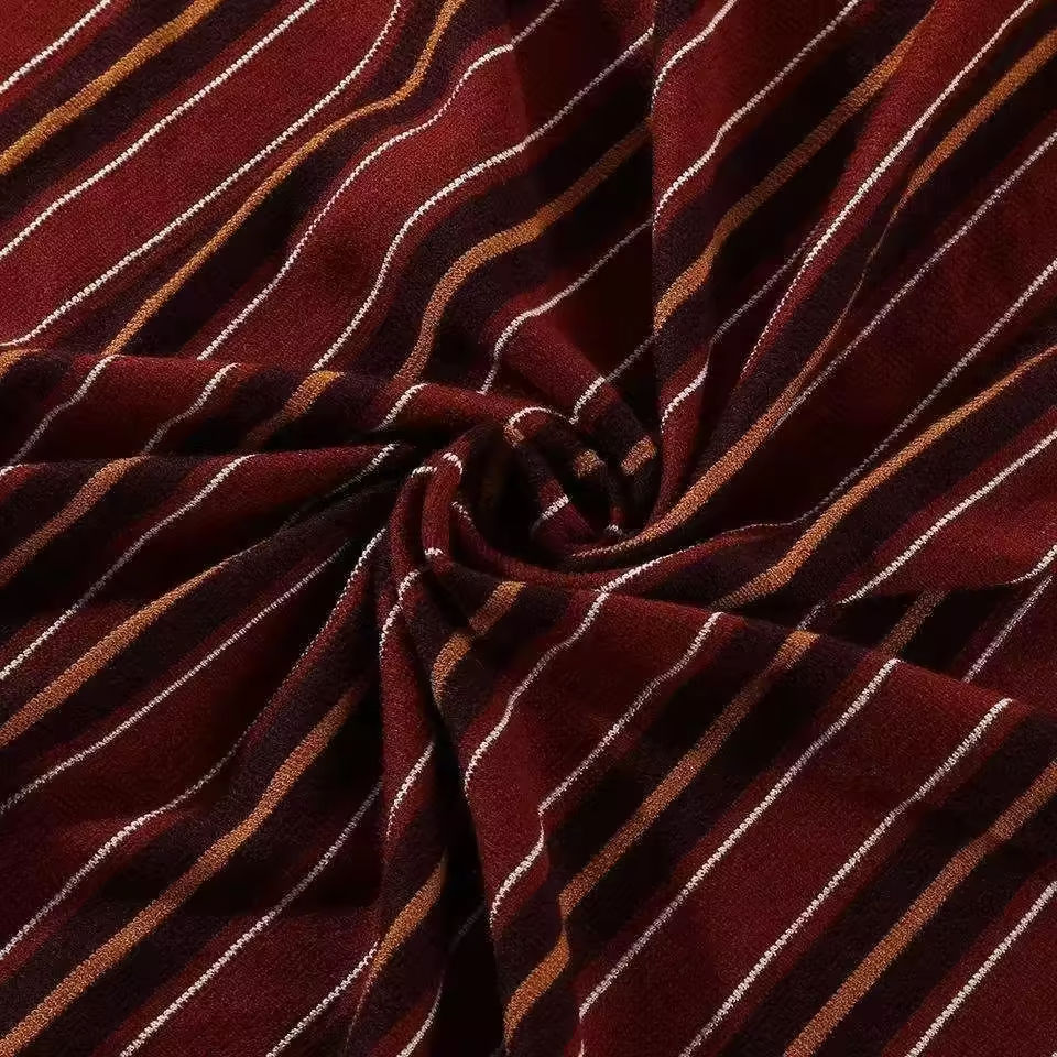 Vải Sọc Sợi Nhuộm Polyester Rayon Spandex Mềm Mại Cho May Mặc