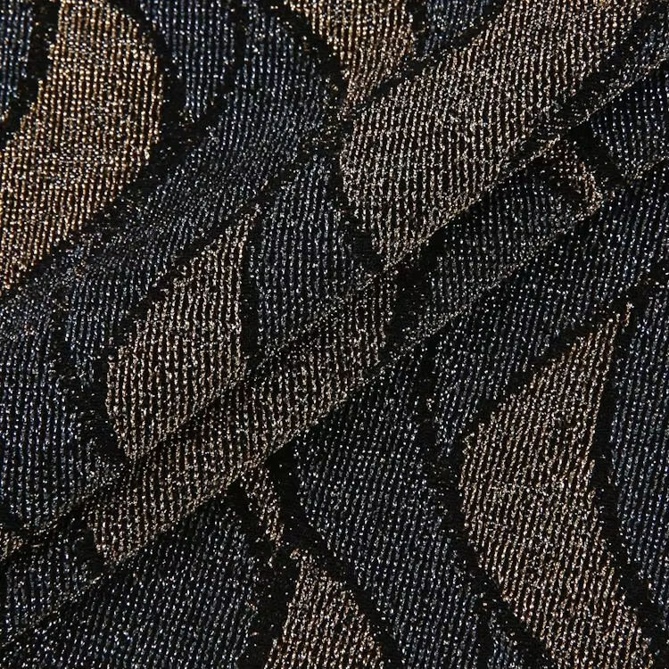 Vải Jacquard Lurex Kim Loại 68%N 27%Lurex 5%Spandex Cao Cấp Cho Thời Trang