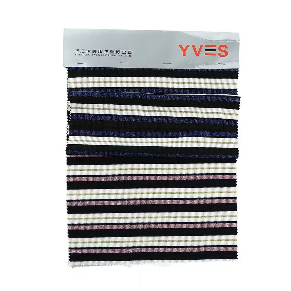 Vải Rib Sọc Nhuộm Sợi Cotton Pha Polyester Rayon Spandex Chất Lượng Cao