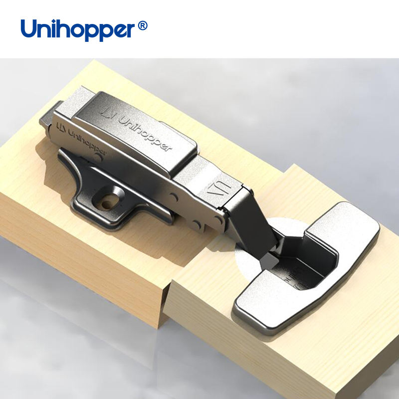 Bản lề giảm chấn 3D âm cửa tủ bếp inox 105° - Unihopper