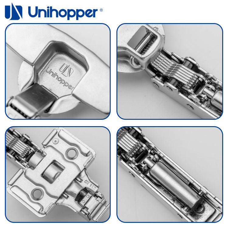 Bản lề giảm chấn 3D âm cửa tủ bếp inox 105° - Unihopper
