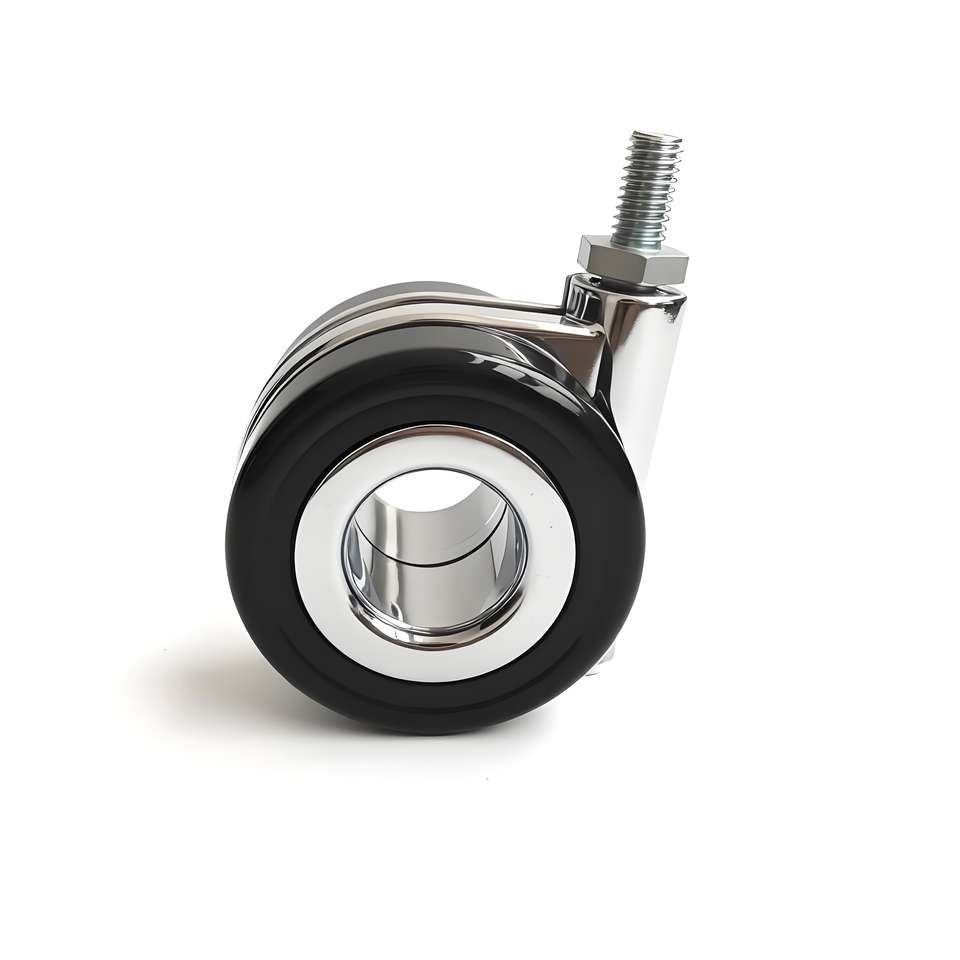 Bánh Xe Đẩy 2.5 Inch Hợp Kim Kẽm Êm Ái, Bọc Cao Su Cho Ghế Văn Phòng