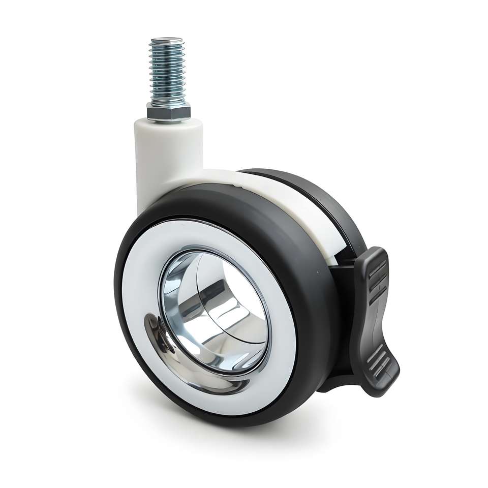 Bánh Xe Ghế Văn Phòng TPR 3 Inch Trục Vít Thiết Kế Rỗng Xoay 360 Độ - Bánh Xe Nội Thất Cấp Bệnh Viện
