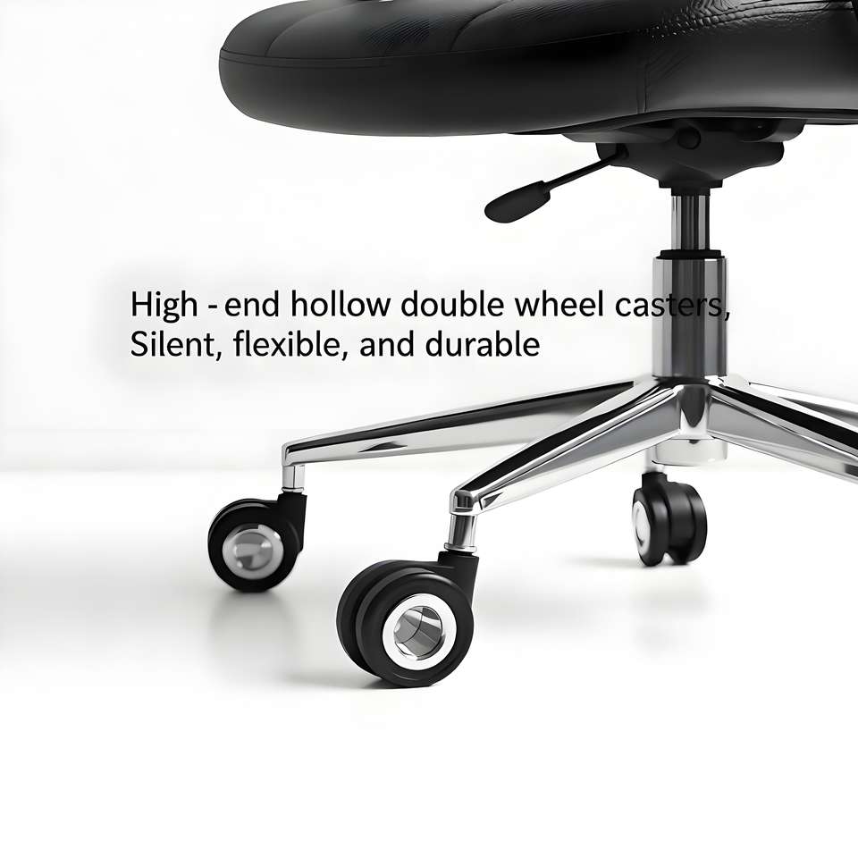 Bánh Xe Đẩy 2.5 Inch Hợp Kim Kẽm Êm Ái, Bọc Cao Su Cho Ghế Văn Phòng