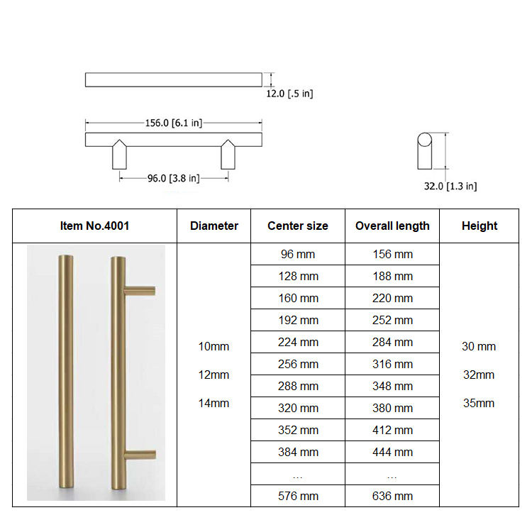 Tay Nắm Tủ Hình Chữ T Bằng Sắt Hiện Đại Cho Tủ Bếp, Tủ Quần Áo