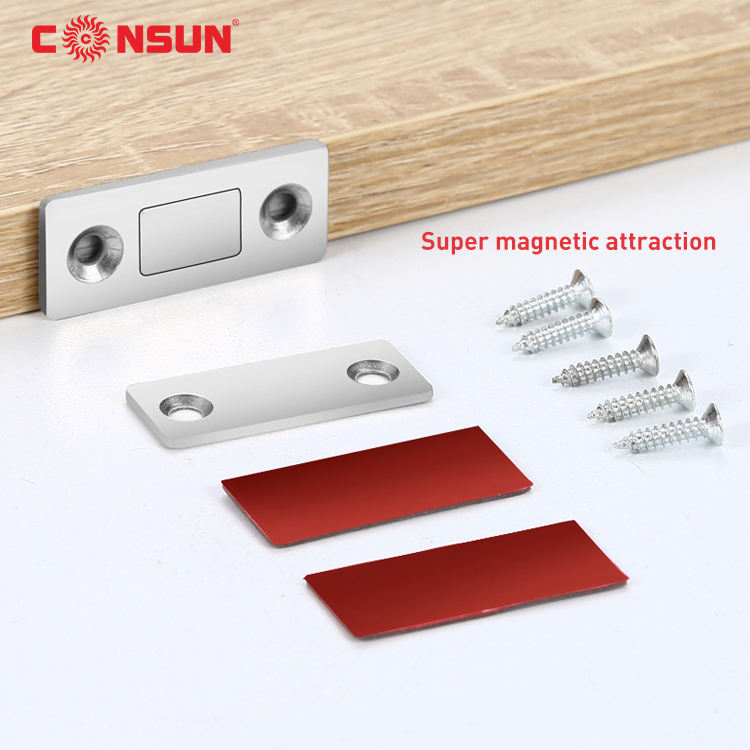 Nam châm cửa siêu mỏng inox không khoan - Consun CSQ005-1-W