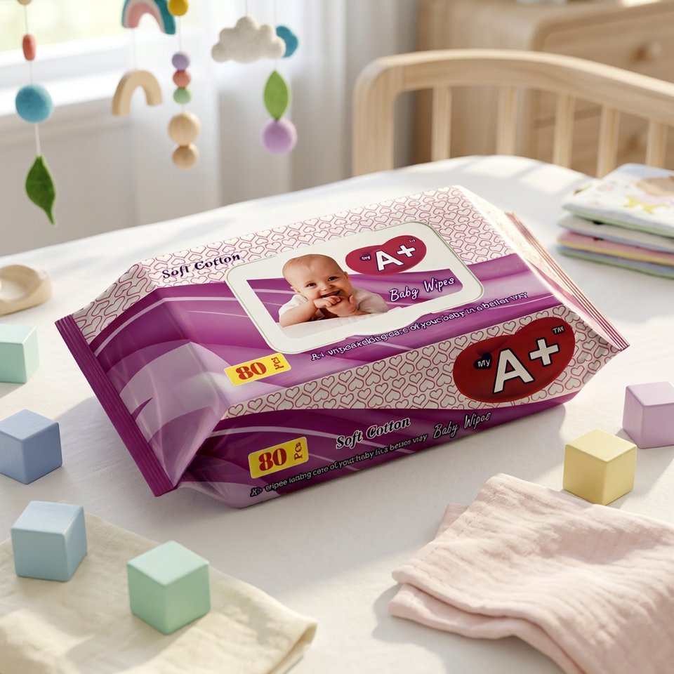 Baby Wet Wipes OEM 80pcs 120pcs Alcohol-Free Pure Water Disposable Flushable