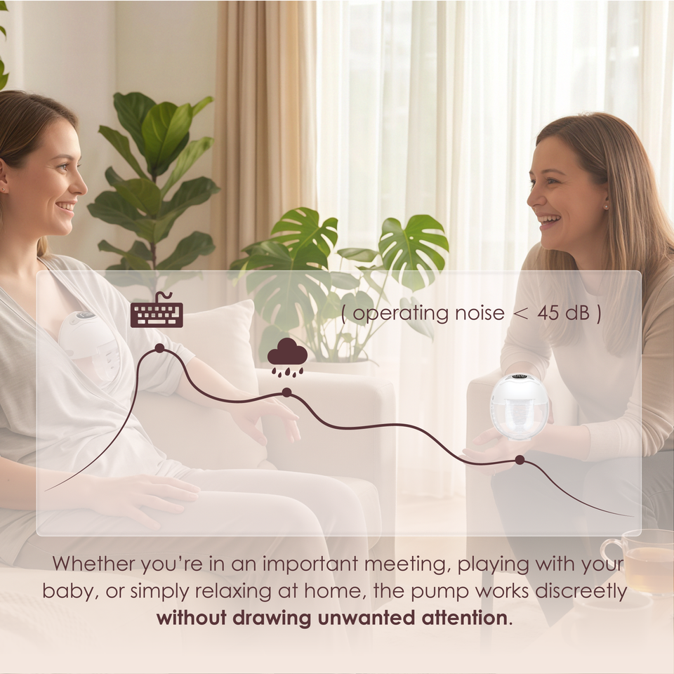 Electric Breast Pump Wireless Wearable, Food-Grade Silicone, 12 Levels